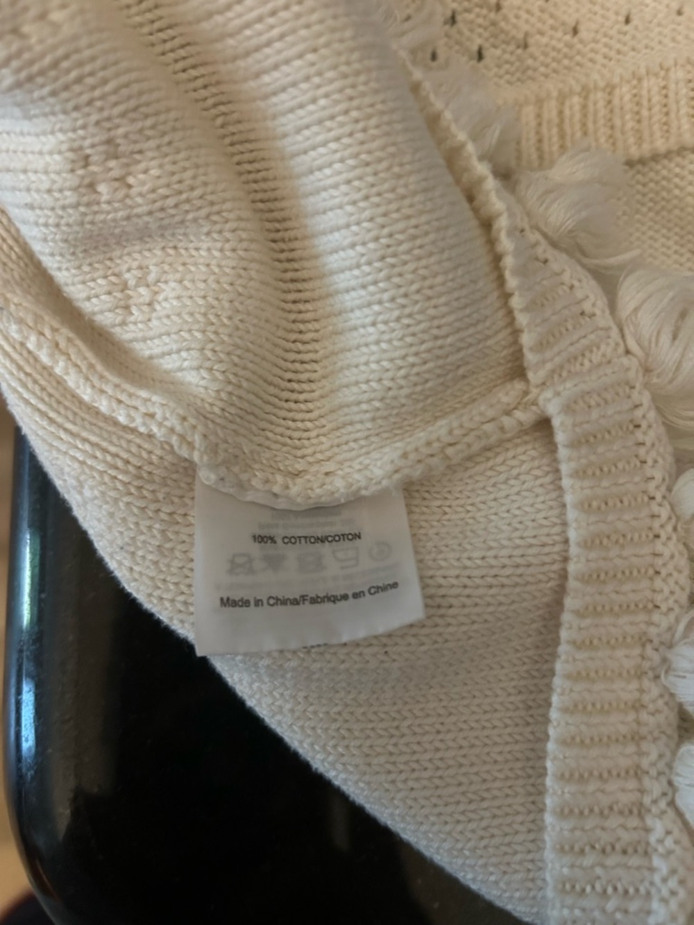 Tory Burch Cream Knit Pullover with Logo Tag - Picture 7 of 7